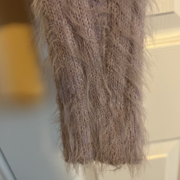 garage fuzzy soft long sleeve tie front sweater - Picture 4 of 4